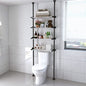 Lilyvane 4 Tiers Over Toilet Storage, 97 to116” Adjustable Tension Pole Over Toilet Bathroom Organizer, Standing Bathroom Shelves Over Toilet for Showers,Black