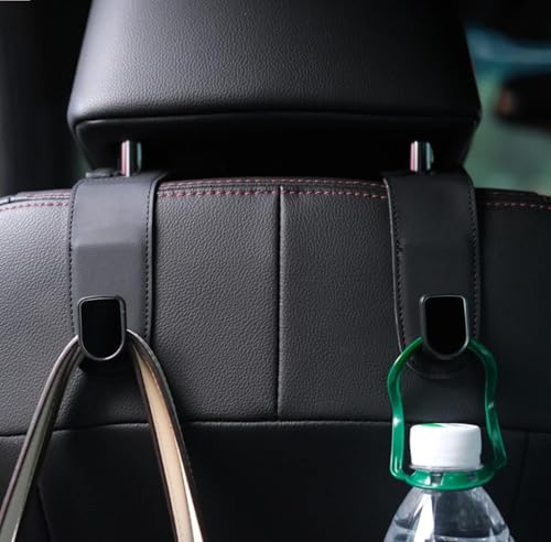 JEYODA Car Hooks for Purses and Bags,Flexible PU Vehicle Storage Hanger,Car Seat Back Organizer,Universal Hidden Multifunctional Headrest Hooks for Car，Home (black) - color: black