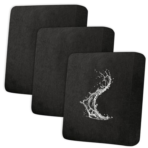 Waterproof Couch Cushion Covers - Stretch Washable Slipcover with Elastic Non-Slip Design, Furniture Protector for Pets,Kids (3 Cushion Sofa, Black) - color: Black, size: 3 Cushion Sofa