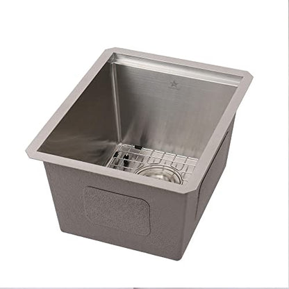 STARSTAR Workstation Ledge Undermount Single Bowl 304 Stainless Steel Kitchen Sink, With Grid, Cutting Board (15 x 19 x 10) - size: 15 x 19 x 10