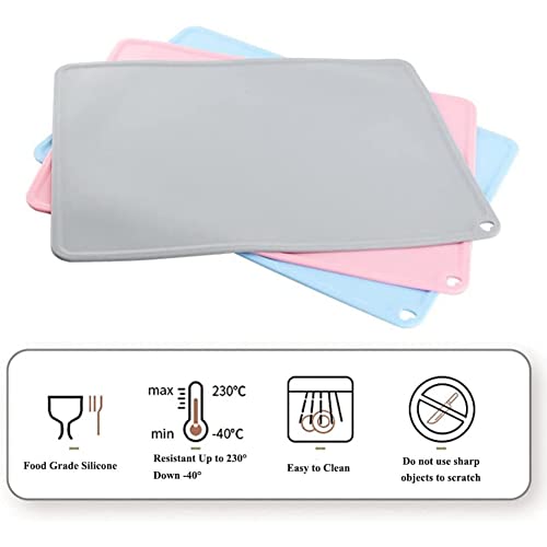 Silicone Pet Feeding Food Mat Dog Cat Placemat with Raised Edge, Anti-Slip Waterproof Pet Bowl Mats Pet Food Tray for Cats, Dogs and Small Animals(Green, Small) - color: Green, size: 16.1"*12.2"