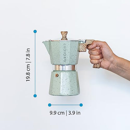GROSCHE Milano Moka pot, Stovetop Espresso maker, Greca Coffee Maker, Stovetop coffee maker and espresso maker percolator (Mint, 6 cup) - color: Mint, size: 6 espresso cups