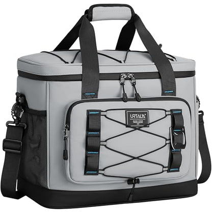 Large Insulated Cooler Bag, 50 Can Soft Sided Collapsible Ice Chest for Camping, Travel, Grocery, Kayaking & Beach (Waterproof, Leak-Proof, 30L) - color: Gray