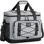 Large Insulated Cooler Bag, 50 Can Soft Sided Collapsible Ice Chest for Camping, Travel, Grocery, Kayaking & Beach (Waterproof, Leak-Proof, 30L) - color: Gray