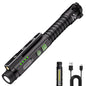 EDC Flashlight Rechargeable,800 Lumen Small Flashlight with Magnetic Clip & Base, 11 Modes LED Flashlight,Glass Breaker&Bottle Opener, USB-C Flashlight for Working,Home and Emergency - color: Black