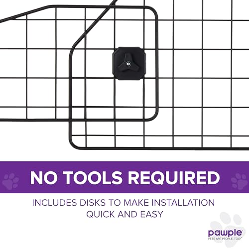 Pawple Dog Car Barrier Compatible with Tesla® Model Y® Adjustable Large Pet Divider, Heavy-Duty Wire Mesh Fence, Universal Fit