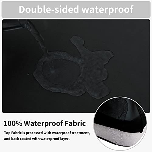Easy-Going 100% Waterproof 3 Pieces Couch Cushion Covers for Sectional Sofa Left/Right L Shape Chaise Lounge Sofa Seat slipcover Anti-Slip Sofa Cover (2 Seater + 1 Chaise, Black - color: Black, size: 2 Seater + 1 Chaise
