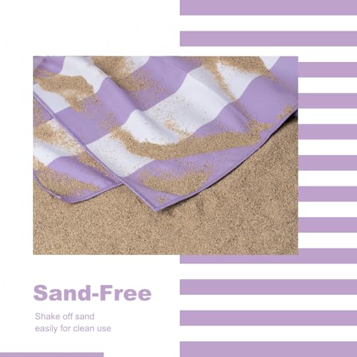 Your Choice Microfiber Beach Towel, Sand-Free Quick Dry Travel Towel, Oversized Compact Lightweight Recycled Towel for Pool Camping(67"x35"/60"x30") - color: D-lombok Lilac, size: Extra Large(67x35")