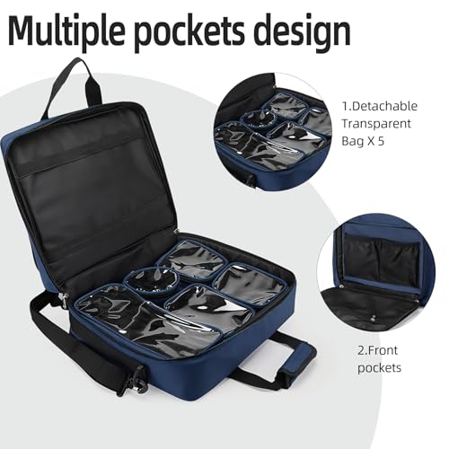 Medical Bag Empty First Aid Bag Emergency Medicine Bag with 5 transparent visible pouches,Medical Bag Organizer Empty Medicine Mag for Traveling nurses