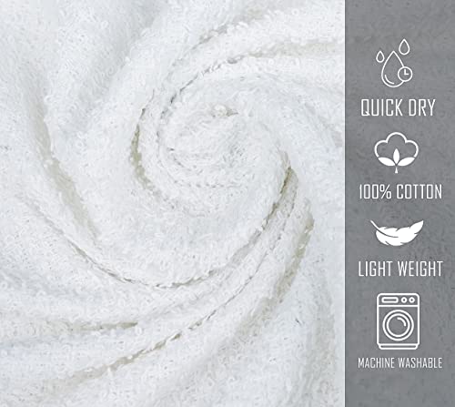 White Bath Towels (Pack of 12 - 20x40 Inches - 100% Cotton - Economy - Lightweight - Quick Drying - Bulk Sets) - color: White, size: Bath Towel - Pack of 12 - 20x40 Inches
