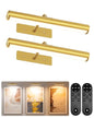 EZVALO Picture Light for Wall, ⁠13-Inch Wireless Rechargeable 4000mAh LED Art Light with Remote, Dimmable 3 Color Temps, Battery Operated Wall Light for Living Room, Bedroom, Gallery (Gold, 2 Pack) - color: Gold