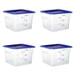 4 Pack Clear Food Storage Containers with Lids and Handles Polycarbonate Square Commercial Food Containers, NSF (12Qt) - color: 12Qt