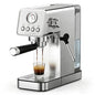 AYCHIRO 20 Bar Semi-Automatic Espresso Machine, Adjustable Espresso Machine with Pressure Gauge, Compact Espresso Maker with Steam Wand, Cup Warmer for Home & Office - color: Stainless Steel