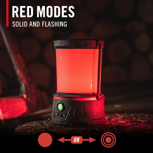 COAST EAL40R 2500 Lumen Rechargeable Emergency Camping Lantern with Red Flashing Mode, Carabiner, Diffuser, Foldeable Handle, Moonglow™ Low Mode, Illuminated Power Button, USB-C Power Bank