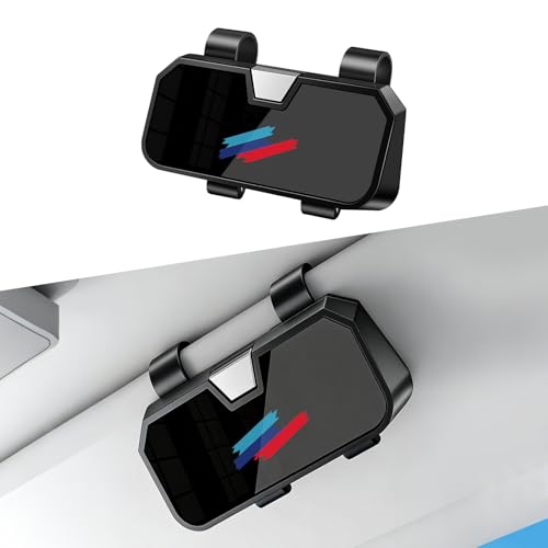 Sunglasses Holder for Car Visor Leather Eyeglasses Organizer Case for BMW X3 X5 X7 X1 3 4 2 5 Series Accessories - color: Mirror Black With Logo