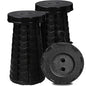 2 PCS Upgraded Collapsible Stool, Portable Folding Stool with Load Capacity 500lbs for Adults, Sturdy Telescopic Seat for Camping Fishing Hiking BBQ, Black - color: 2pack Black