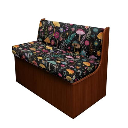 Abstract Mushroom Floral Fern Leaf Print RV Dinette Cushion Covers Camper Sofa Cushion Cover Stretchable RV Dinette Seat Covers 2Pcs with Backrest & Bench Cover, 2Set - color: Abstract Mushroom Floral Fern Leaf