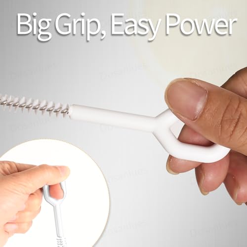 Heavy Duty Straw Cleaner Brush - 4 Pack 12.6 Inch Flexible Full-Cover Brushes with Large Handle, Reusable Pipe & Tube Cleaner Set (0.23", 0.31", 0.39", 0.47" Diameters) - color: White-full Covered