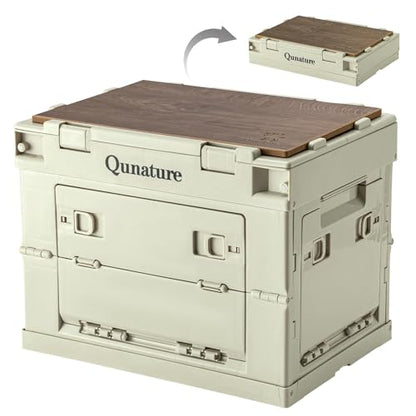 Collapsible Storage Bins with Lockable Doors & Removable Cutting Board,26L Foldable Stackable Heavy-Duty Box for Camping, Picnic, Closet, Garage, and Moving Organization - size: 26L