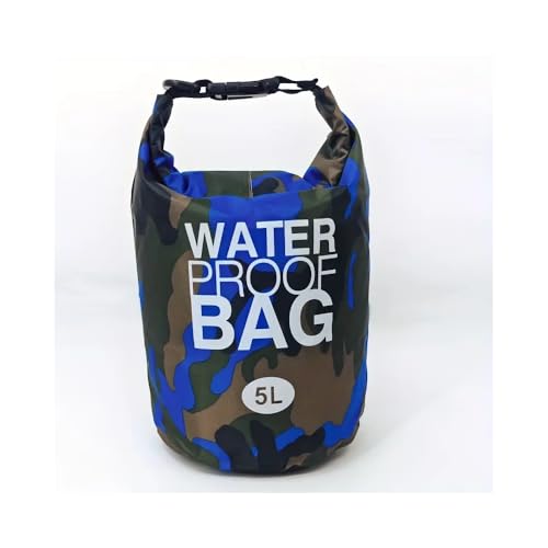 Waterproof Dry Bag 5L,500D Tarpaulin Heavey-Duty PVC Water Proof Dry Bag Sack for Kayaking/Boating/Canoeing/Fishing/Rafting/Swimming/Camping/Snowboarding，Roll Top Dry Storage Backpack with Phone Case - color: rblue