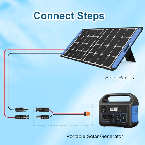 MOOKEERF Solar to XT60i Cable - 8FT Solar Panel Adapter Connector XT60i-F Extension for Portable Power Station - size: 8FT