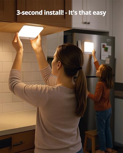 Combuh 2 Pack Square Rechargeable Ceiling Lights with Remote Operated Battery Powered, 60 Day Long Lasting Wireless Stick on Inside Waterproof Shower Lighting No Electricity Needed for Hallway Closet - color: 3CCT-Square, size: 2 Pack