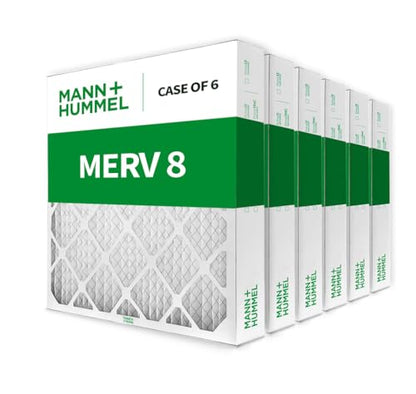 Mann+Hummel 16x20x4 MERV 8 Pleated HVAC AC Furnace Air Filters. Case of 6. (Exact Size: 15.5 x 19.5 x 3.75 Inches) - style: 16 x 20 x 4