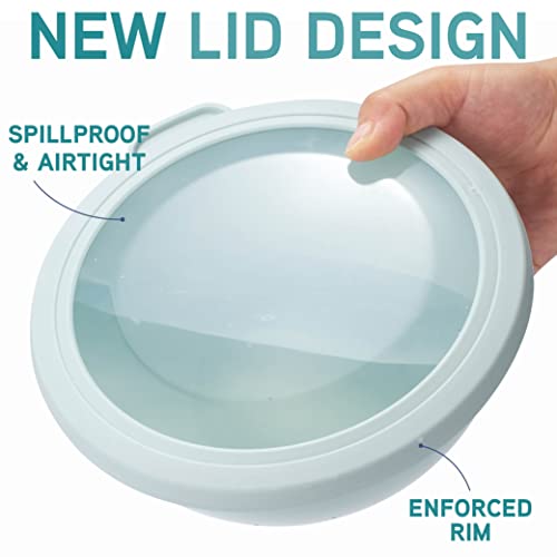 COOK WITH COLOR Mixing Bowls with TPR Lids - 12 Piece Plastic Nesting Bowls Set includes 6 Prep Bowls and 6 Lids, Microwave Safe Mixing Bowl Set (Teal) - color: Teal TPR Lids