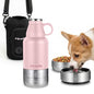PawsPik 32oz 3-in-1 Travel Dog Water Bottle & Bowl Set – Stainless Steel Vacuum-Insulated Bottle with Detachable Food & Water Bowls, Leak-Proof, Keeps Water Cold 12hrs/Hot 6hrs (Cherry Blossom Pink) - color: Cherry Blossom Pink
