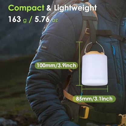 BOBKID LED Camping Lantern, Rechargeable Camping Light, 4 Modes Outdoor Flashlights Lanterns with 1000LM, Water Resistant Portable Emergency Camp Light for Hurricane Hiking Survival Kits - Khaki - color: Khaki