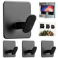 Adhesive Black Hooks - Stainless Steel Wall Hooks Hanger for Hanging Towel Coat Hat Shower Hooks, 304 Metal Robe Hook Rack Stick on Toliet Bathroom Bedroom Office or Kitchen Wall Mount (4 Packs) - color: Black