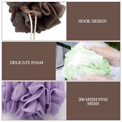3 Pcs Soap Bar Loofah, 2 in 1 Bar Soap Loofah Pouch Can Hold Soap Effective Exfoliation for Bathing (Green+ Coffee Brown+ Purple) - style: Green+ Coffee Brown+ Purple