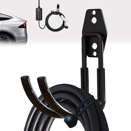 EV Charger Holder Wall Mount | Heavy-Duty J-Hook for Cable Retractor, Durable Steel Hook for Indoor/Outdoor Use, Electric Vehicle Cord Organizer Accessory