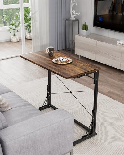 Vantic 31.5" Folding Desk, Foldable TV Tray Table for Eating on Couch, Extra Large TV Dinner Trays, Portable Fold Computer Writing Desk Table for Home Office, Rustic Brown - color: Rustic Brown