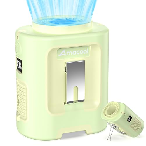 AMACOOL Mini Portable Waist Fan Clip on, Birthday Gifts for Mother Mom Her Girl, 13000RPM Rapid-Cooling Personal Neck Fans, Wearable Shirt Belt Fan for Women Men Outdoor Work Jobsite Travel Camping - color: POMELO
