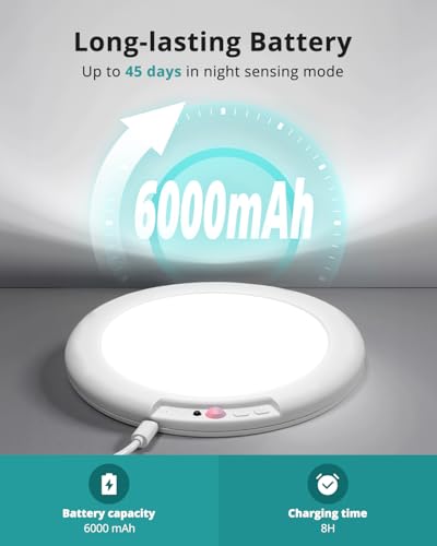 wowatt Rechargeable Ceiling Lights Battery Operated Ceiling Light with Remote Wireless Shower Lighting 3000K 4500K 6500K 7.48in Dimmable Timing Overhead Light for Closet Shower Living Room - color: 3CCT-Round, size: 1 Pack