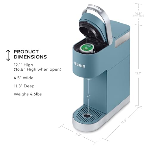 Keurig K-Mini Plus Single Serve K-Cup Pod Coffee Maker, with 6 to 12oz Brew Size, Stores up to 9 K-Cup Pods, Travel Mug Friendly, Evening Teal - color: Evening Teal