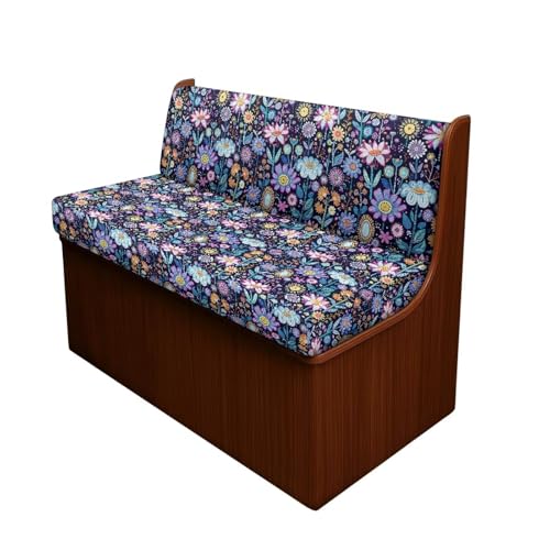 Boho Abstract Floral Pattern RV Dinette Cushion Covers Stretch Sofa Seat Slipcovers Replacement Camper Cushions Cover for RV Camper 2Pcs Backrest & Bench Cover, 2 Sets - color: Boho Abstract Floral
