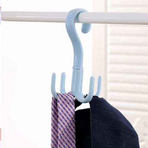 360 Degree Rotating Hook, Multi-Purpose for Home Organization, No Drill, Adhesive Wall Hook for Belt, Bag, Scarf, Coat, and More(Blue) - color: Blue