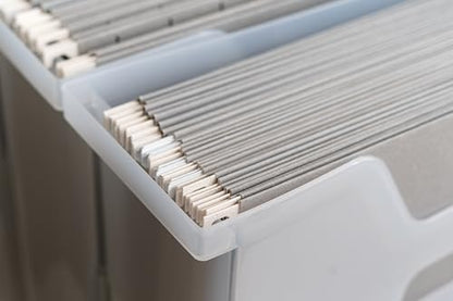 IRIS USA Small Portable Desktop File Box with Open Top, Side Handles, Hanging File Folders, Tabs & Inserts, Letter Size, For Magazines Newspapers Mail Books Notebooks Binder Homework, Clear - size: 1 - Pack, style: Open Top Bin (S - Clear)