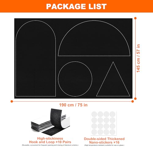 Blackout Curtains for Bedroom Portable Window Blinds Cover Adhesive Thermal Blackout Blinds No Drill Guard Blind for Window Shades Temporary Room Darkening Shades for Skylight RV Dorm, 74"W x 57"H - size: 58"W x 74"L (Pack of 1)