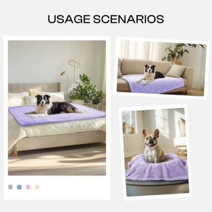 Luciphia Premium Fleece Dog Puppy Blanket Soft Pet Sherpa Calming Cat Blankets Throw for Small Medium Dog Cat(Violet,41x31 inches) - color: Violet, size: 41x31 inches