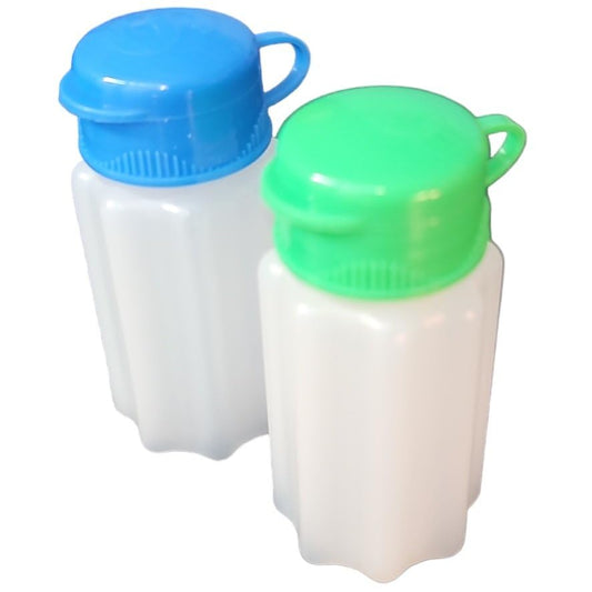 Handy Housewares Spill-Proof Flip-Lid Mini Salt & Pepper Shakers | Compact Durable Plastic Travel Spice Dispenser Set for Lunch Bags, Camping & Outdoor Cooking | Blue and Green (1 Pair) - color: Blue / Green, size: 1 Pair