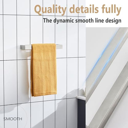 KOKOSIRI Towel Bar Brushed Nickel Hand Towel Hanger Holder 12-Inch Kitchen Rack Stainless Steel for Bathroom Hardware Wall Mount, 1 Pack B4008BR-L12 - color: Brushed Nickel, size: 12-Inch