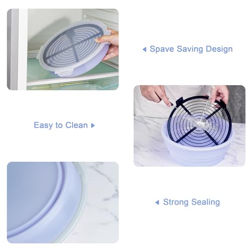 FJNATINH Collapsible Batter Bowl - Mess Free Better Breader Shaker Bowl with Lid Breading Shaker Container for Fried Fish, Fried Chicken, Onion Rings & More,No Leak,Easy to Store,Light Blue - color: Light Blue