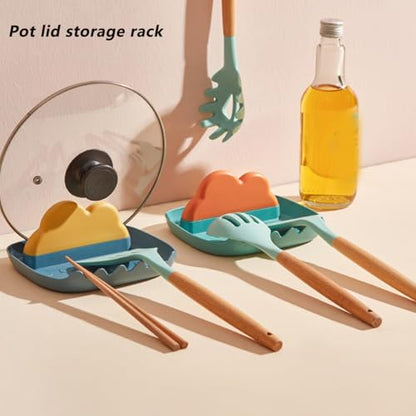 Storage rack, multi-function tool, countertop storage rack, storage rack, pot lid rack, household kitchen pot spatula spoon (blue) - color: Blue