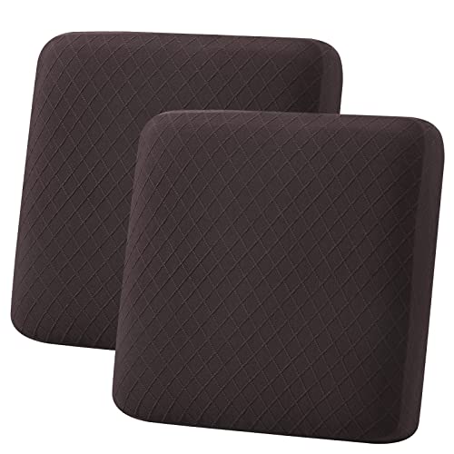 hyha Outdoor Couch Cushion Covers, Sectional Couch Sofa Covers Washable, Jacquard Diamond Lattice, Stretch Sofa Seat Cushion Cover for Indoor/Outdoor Patio Furniture (2 Pieces, Brown) - color: Brown, size: Set (2 Pieces)
