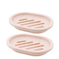 TOPSKY 2-Pack Soap Dish with Drain, Soap Holder, Soap Saver, Easy Cleaning, Dry, Stop Mushy Soap (Pink) - color: Pink