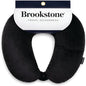 Brookstone Microbead Neck Pillow - Super Soft Cozy Lightweight Plush Travel Pillow with Phone or Headphone Pocket, Black - color: Black