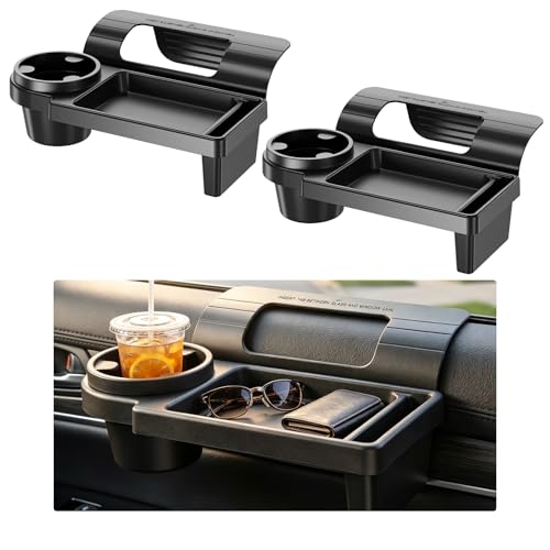 2PCS Car Window Multifunctional Storage Organizer, Vehicle Door Side Hanging Storage Rack with Cup Holder, Auto Window Mount Organizer for Cell Phone Earphone Key Water Cup (Large) - color: Large, 2PCS